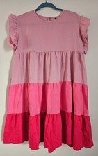 Ladies Pink Dress Colour Block