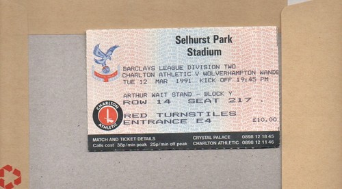 Used ticket charlton - ticket,