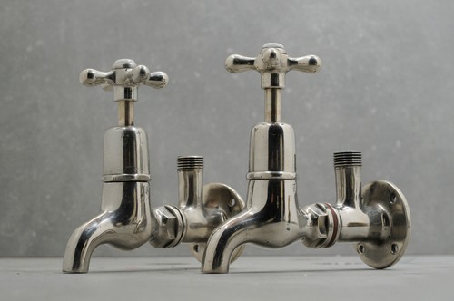 Vintage shanks bib taps - 'shanks',