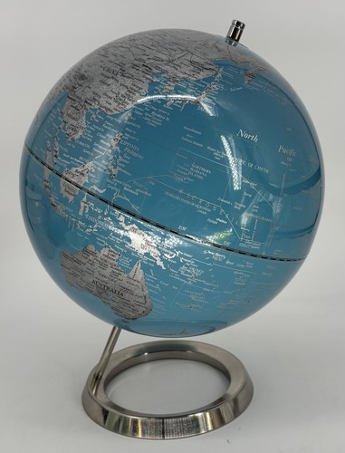 World globe blue silver - 12”,