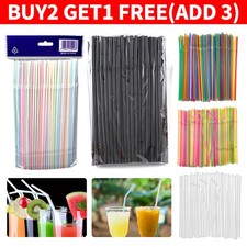 1000X Straws Plastic Bendy Colourful Straws Birthday Wedding Summer Party Drink~