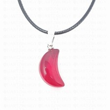 Crescent moon necklace quartz - moon,