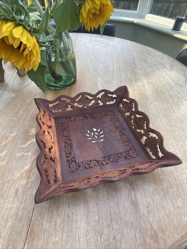 Indian carved wooden - wooden, center