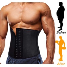 UK MEN BODY EXTREME SLIMMING BODY SHAPER WAIST GIRDLE TRAINER BELT SPORT CINCHER