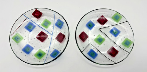 Art glass plates - art, (2)