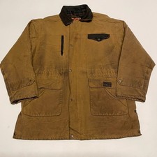 Burke & Wills Wax Jacket Mens L XL Brown Tan Oilskin Waxed Country Outback