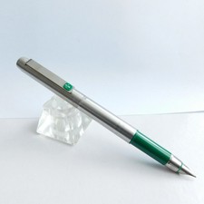 PARKER 25 Green Silver Steel Fountain Pen & Converter F Nib England 1980s