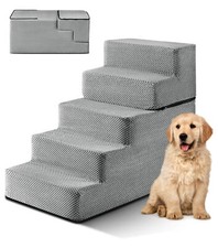 2/3/4/5 Steps Dog Stairs Pet For Bed Sofa Cats Ladder Ramp With Removable Cover