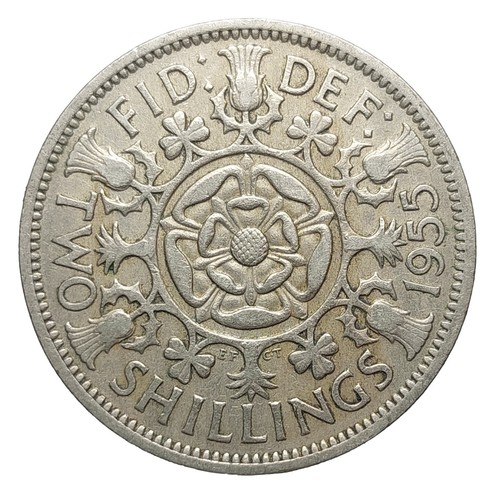 1955 two shillings coin - uk,