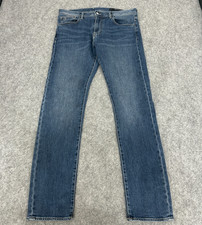 Armani Exchange Jeans Mens W34 L34 Blue J13 Denim Slim Fit Stretch Zip Fly AX