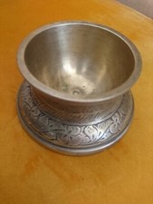 SMALL VINTAGE BRASS CLAW BELL HOLDER  CUP/TRINKET DISH 