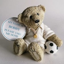 Hooli Mooli Bobby Bear Figurine Ornament Footballer Sport Leonardo Birthday Gift