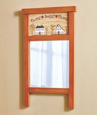 Country Primitive Sweet Home Washboard Wall Mirror Rustic Old Fashioned Decor 