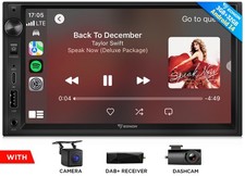 DAB+CAM+DVR+2DIN Android 14 Car Stereo 7" Touch Screen GPS Sat Nav CarPlay Radio