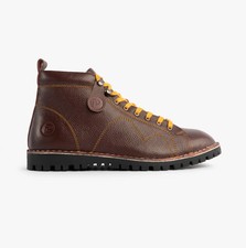 Popps 1961 Mens Casual Lace-Up Comfort Leather Monkey Boots-Oxblood