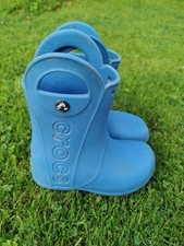 Crocs Kids Wellies Wellington Handle It Rain Boot Blue Infant Size 11