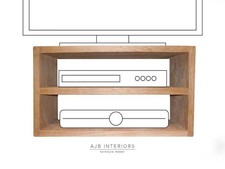 Solid oak media unit sky - oak,