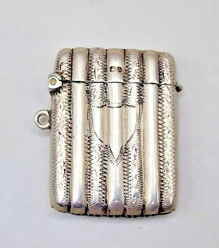 Sterling silver vesta case - silver,
