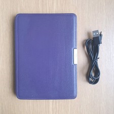 VGC Amazon Kindle Paperwhite 6th Generation 2GB Wi-Fi Black, Case + Cable Bundle