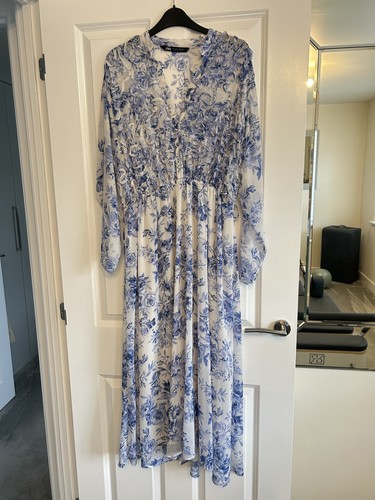 Zara blue floral ruffle - floral,