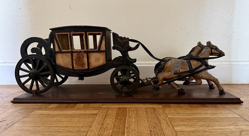 Vintage horse drawn coach - horse,