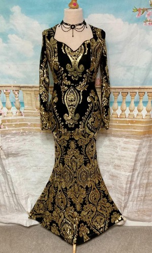 Evening dress black gold - 12,
