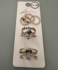 Lovisa Green Gem Gold Ring Set