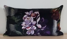 Designers Guild Delft Velvet Noir & Omega Velvet Cushion Cover 30x50 cm