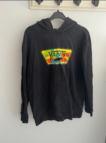 Vans black hoodie with slogan - vans,