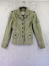 Fenchurch Vintage Y2K Womens Distressed Green Military Style Jacket Size 10