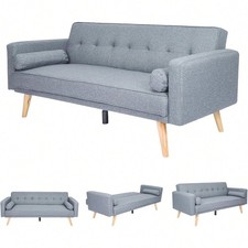 3 Seater Linen Sofa Bed with