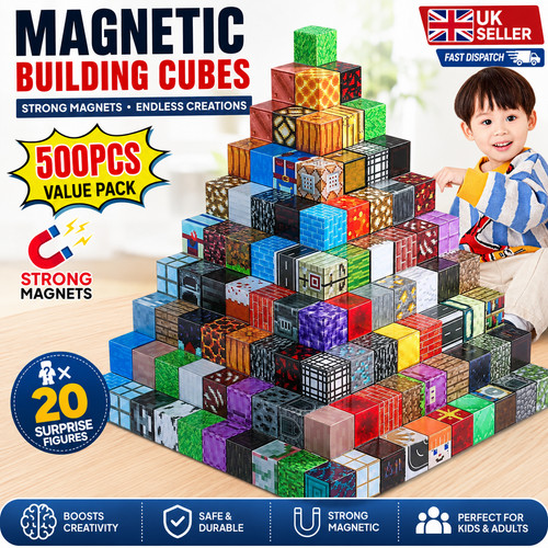 Magnetic building cubes - magnetic, 100pcs
