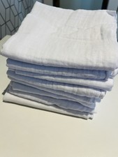 John Lewis Anyday Muslin Squares White, Pack of 8- Rarely Used/new