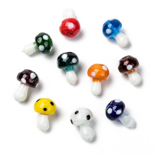 Toadstool beads lamp work - lamp,