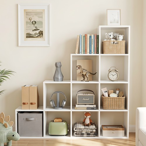 Modern bookcase with tiered - bookcase, 10