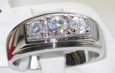 Mens three stone ring