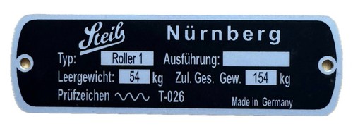 Steib type plate for roller - roller, 1