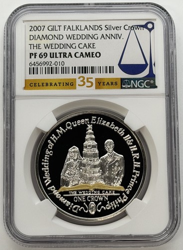 2007 falklands silver crown - falklands,