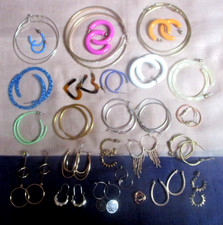 27 pairs Assorted Hoop Earrings - mixed Sizes  (2907)