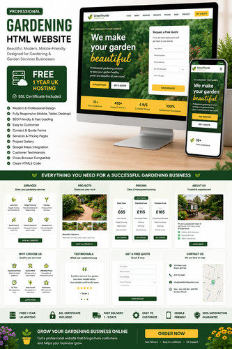 Gardening html website free - html,