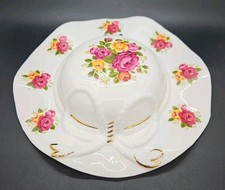 Cottage Rose Bone China Decorative Wall Hanging Hat 22cm Diameter