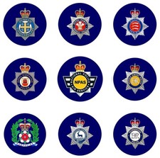 POLICE County Crests on a 50mm Badge, Fridge Magnet, ALL COUNTIES, NPAS