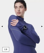 BNWT Sweaty Betty Infinity Merino Long Sleeve Running Top Blue Medium RRP 80.00