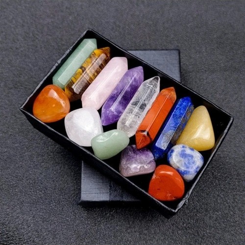 14pcs chakra crystal pillar - chakra,