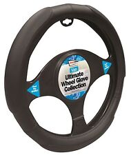 40CM Universal Van Steering Wheel Cover Black Easy To Fit Comfortable Non Slip