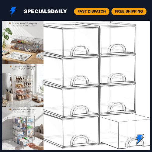 Pack clear stackable - 8, acrylic