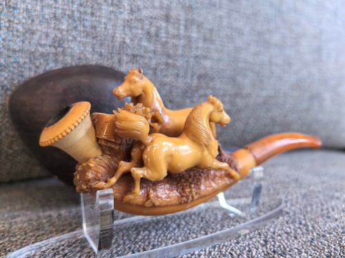 Antique two horses meerschaum - antique,