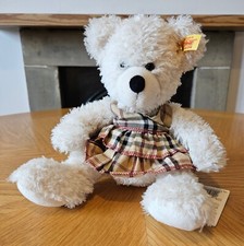 STEIFF 113215 TEDDY BEAR LOTTE 28CM WHITE WITH DRESS