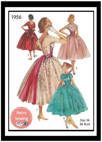 1950s tea length back - 1950s,