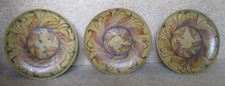 3 x Gwili Welsh Studio Pottery Saucers/Small Plates - Made by PRU GREEN